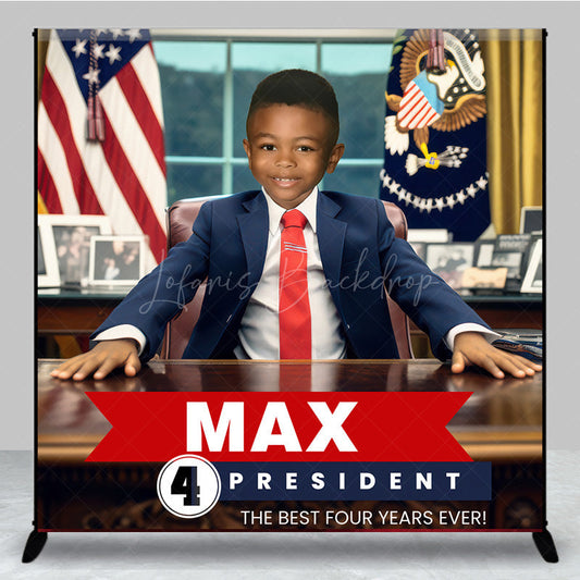 Lofaris White House Office Custom Photo 4th Birthday Backdrop