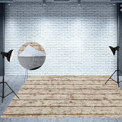 Lofaris White Mottled Brown Fabric Floor Backdrop For Photo