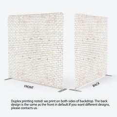 Lofaris White Old Style Brick Wall Square Tension Backdrop