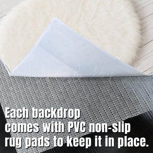 Lofaris White Oval Wool Rug Fabric Floor Backdrop For Photo