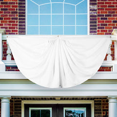 Lofaris White Pleated Fan Flag 4 Pcs Banner Half Polyester Patriotic Decor