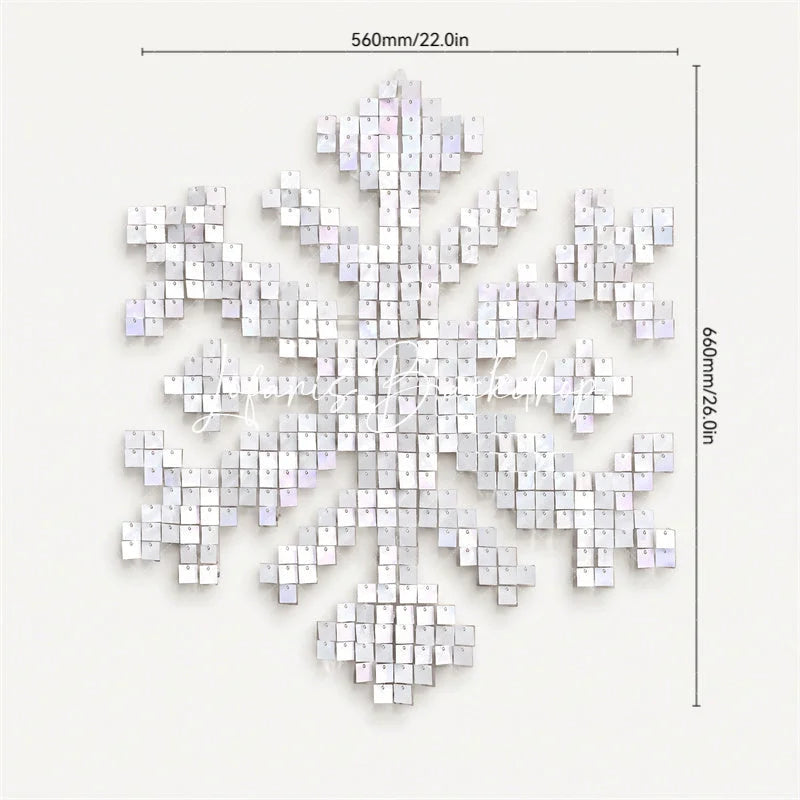 Lofaris White Shimmer Wall Snowflake Backdrop Winter Wonderland Christmas Party Decor