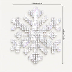 Lofaris White Shimmer Wall Snowflake Backdrop Winter Wonderland Christmas Party Decor