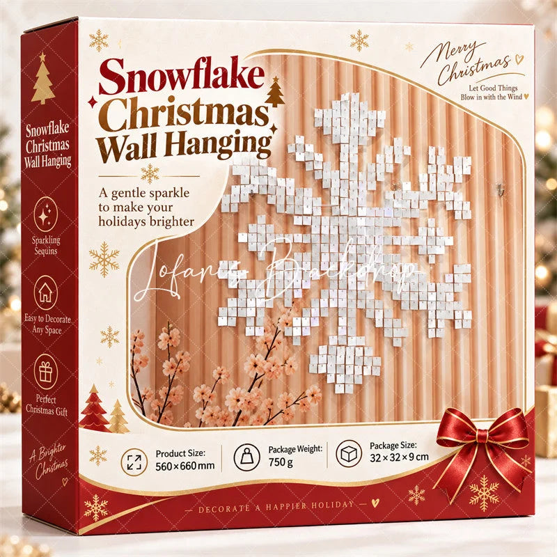 Lofaris White Shimmer Wall Snowflake Backdrop Winter Wonderland Christmas Party Decor