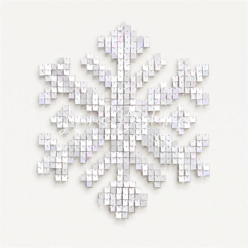 Lofaris White Shimmer Wall Snowflake Backdrop Winter Wonderland Christmas Party Decor