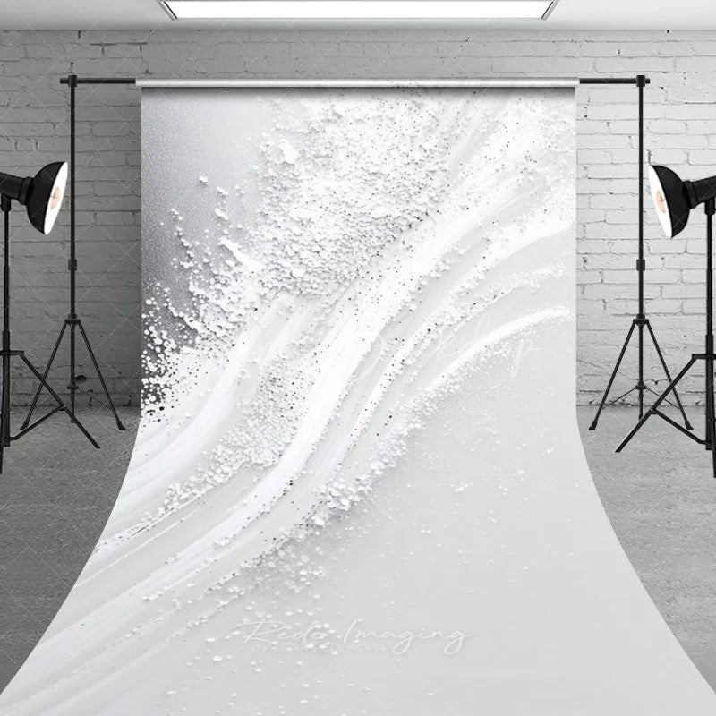 Lofaris White Silver Glitter Abstract Sweep Backdrop Elegant Textured Photography Studio and Event Background