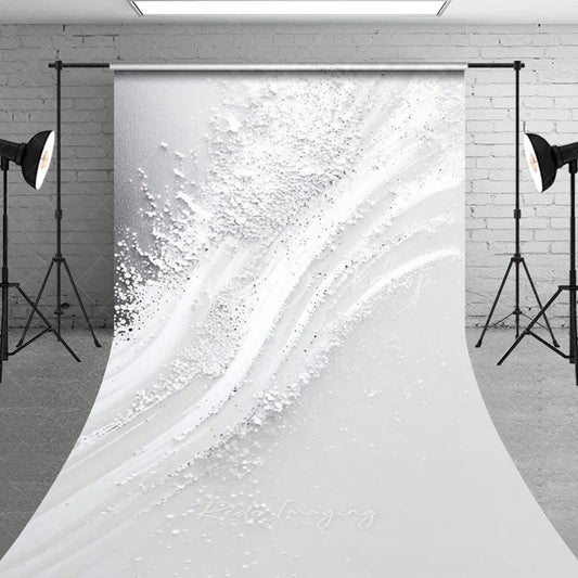 Lofaris White Silver Glitter Abstract Sweep Backdrop Elegant Textured Photography Studio and Event Background