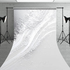 Lofaris White Silver Glitter Abstract Sweep Backdrop Elegant Textured Photography Studio and Event Background