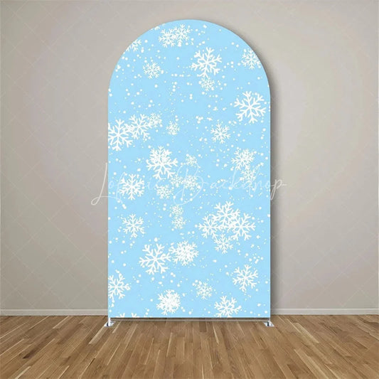 Lofaris White Snowflake Winter Party Arch Frosted Christmas Holiday Backdrop Seasonal Photo Booth Decor