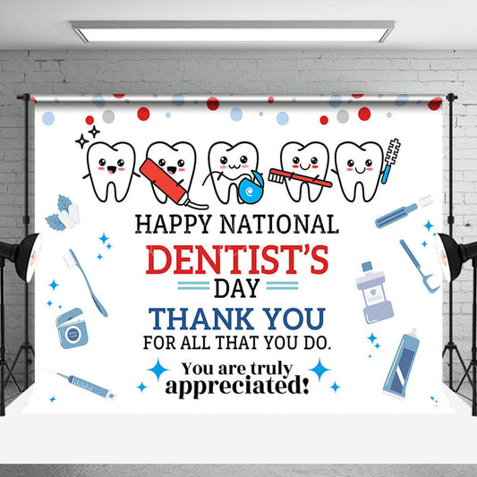 Lofaris White Teeth National Dentists Thank You Backdrop