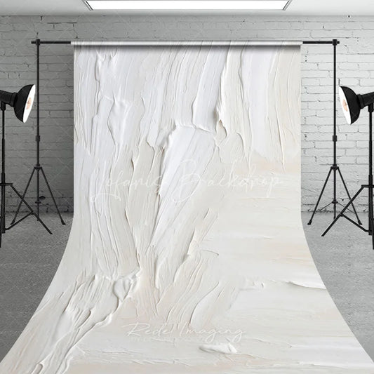 Lofaris White Textured Abstract Paint Stroke Sweep Backdrop Elegant Modern Minimalist Studio Prop