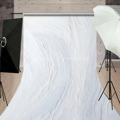 Lofaris White Textured Sweep Backdrop with Abstract Brush Strokes Elegant Minimalist Photography Studio Prop