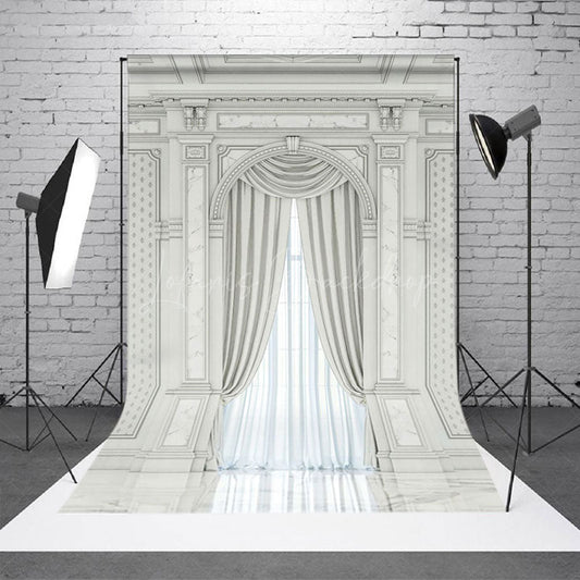 Lofaris White Toned Auditorium Wedding Photography Backdrop