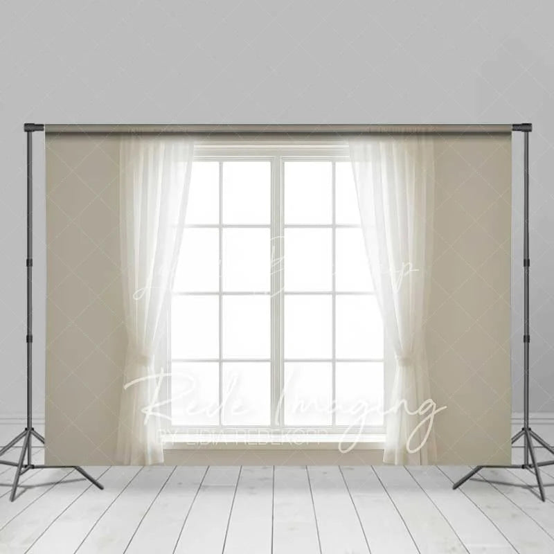 Lofaris White Window Sheer Curtains Backdrop Bright Natural Light Photography Studio Prop for Portraits