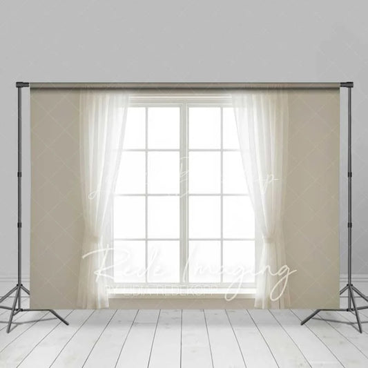 Lofaris White Window Sheer Curtains Backdrop Bright Natural Light Photography Studio Prop for Portraits