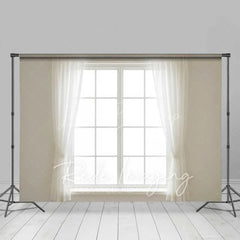 Lofaris White Window Sheer Curtains Backdrop Bright Natural Light Photography Studio Prop for Portraits