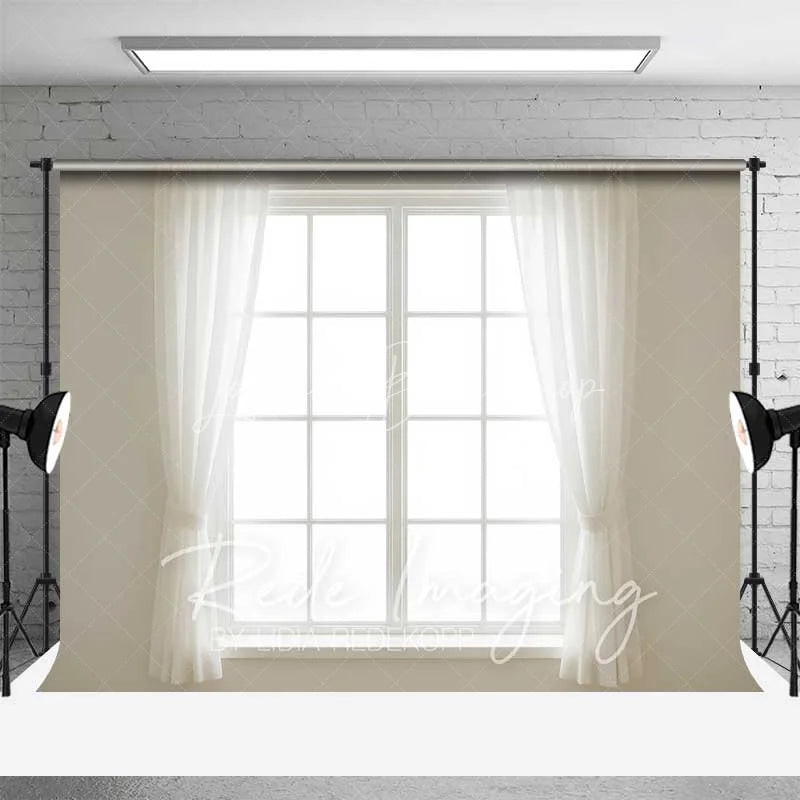 Lofaris White Window Sheer Curtains Backdrop Bright Natural Light Photography Studio Prop for Portraits
