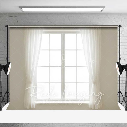 Lofaris White Window Sheer Curtains Backdrop Bright Natural Light Photography Studio Prop for Portraits
