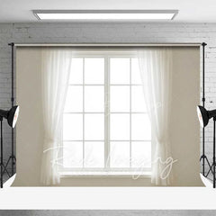 Lofaris White Window Sheer Curtains Backdrop Bright Natural Light Photography Studio Prop for Portraits