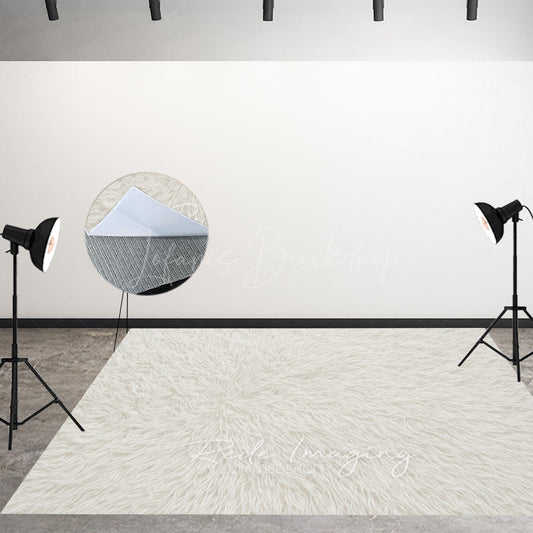 Lofaris White Wool Carpet Fabric Floor Backdrop For Photo