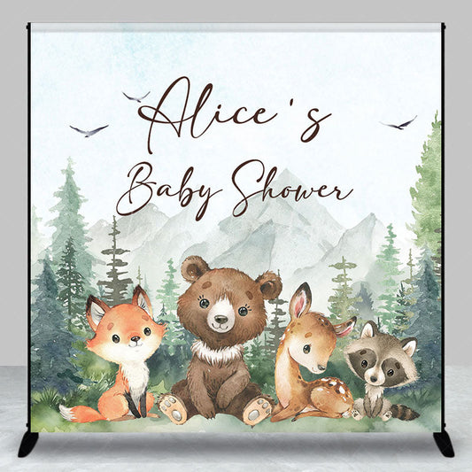 Lofaris Wild Adventure Animals Custom Baby Shower Backdrop