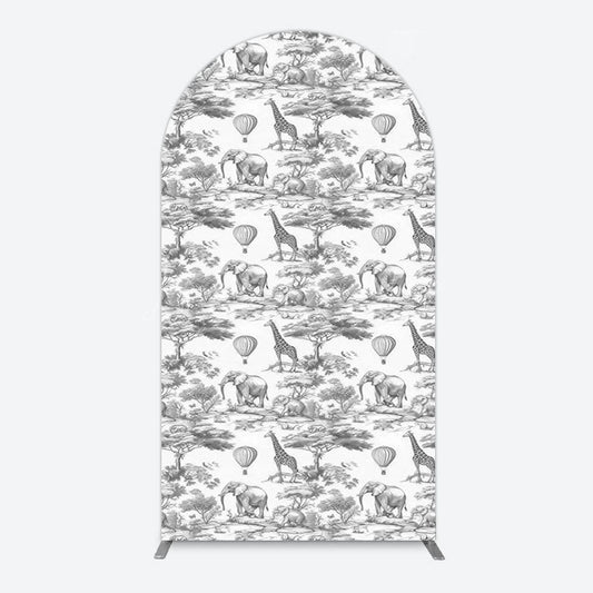 Lofaris Wild Animals Forest Happy Birthday Arch Backdrop