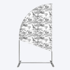 Lofaris Wild Animals Forest Happy Birthday Half Moon Arch Backdrop
