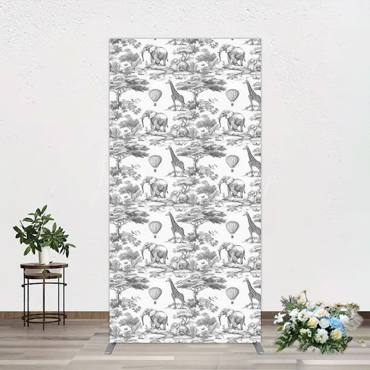 Lofaris Wild Animals Forest Happy Birthday Rectangle Backdrop