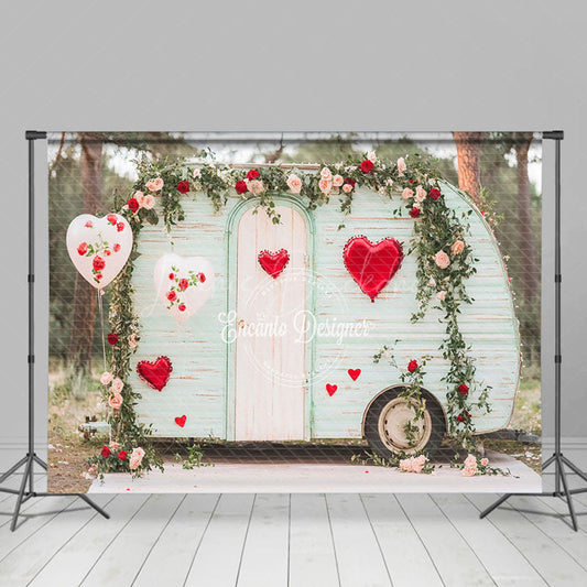 Lofaris Wild Forest Light Green Motorhome Floral Backdrop
