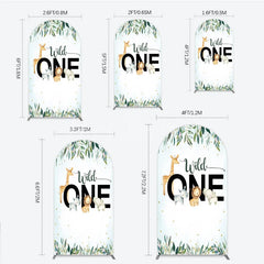 Lofaris Wild One Arch Backdrop Safari Jungle Animals First Birthday Party Cover Decor