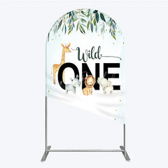 Lofaris Wild One Arch Backdrop Safari Jungle Animals First Birthday Party Cover Decor