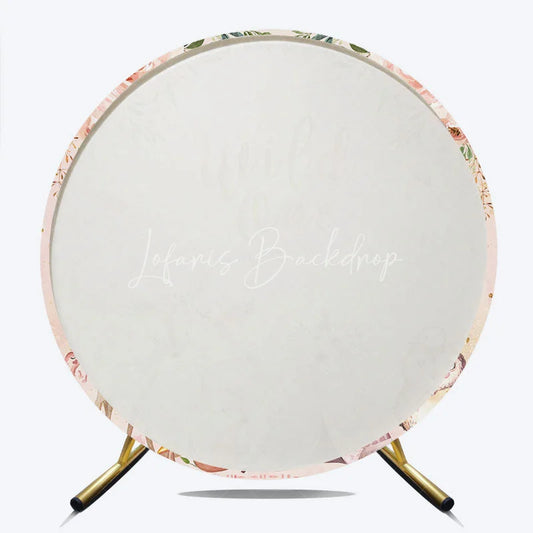 Lofaris Wild One First Birthday Round Backdrop Boho Woodland Animals with Fox and Deer Girl or Boy Party Decor