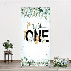 Lofaris Wild One Rectangle Backdrop Safari Jungle Animals First Birthday Party Cover Decor