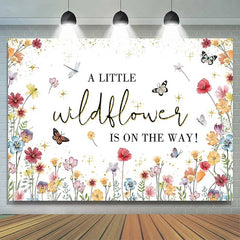 Lofaris Wildflower Baby Shower Backdrop Floral Butterflies and Gold Stars Photography Background for Girls Birthday Party