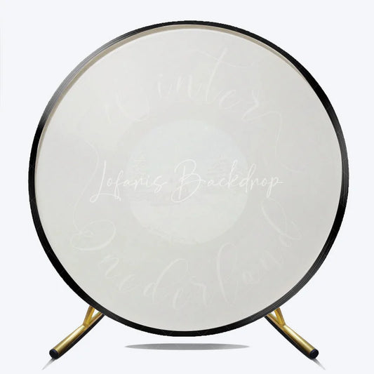 Lofaris Winter Onederland 1st Birthday Vinyl Record Round Backdrop Snowy Cabin Music Theme First Decor