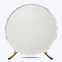 Lofaris Winter Onederland Round Backdrop Pink Silver Snowflake 1st Birthday Decoration Turning One Background