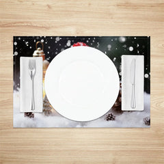 Lofaris Winter Snowflake and Christmas Tree Set of 4 Placemats for Holiday Dining Festive Decorations