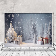 Lofaris Winter Snowflake Pine Trees Gifts Christmas Backdrop