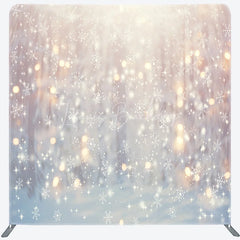 Lofaris Winter Snowflake Tension Fabric Backdrop White Snow Bokeh Lights Christmas Holiday Photography Background