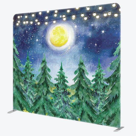 Lofaris Winter Trees Moon Baby Shower Pillow Cover Backdrop