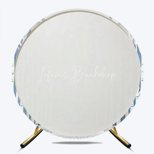 Lofaris Winter Wonderland Round Backdrop Paper Cut Forest Snow Tree Decoration