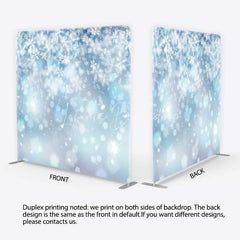 Lofaris Winter Wonderland Snowflake Tension Fabric Backdrop Blue Snow and Stars Photography Background