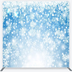 Lofaris Winter Wonderland Tension Fabric Backdrop Blue Snowflakes Frozen Background Christmas Holiday Party Decoration