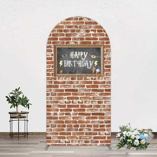 Lofaris Wizard School Brick Wall Frame Birthday Arch Backdrop