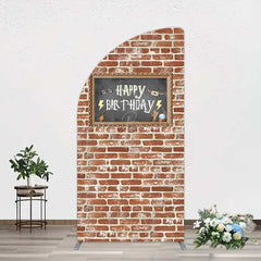 Lofaris Wizard School Brick Wall Frame Birthday Half Moon Arch Backdrop