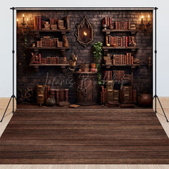 Lofaris Wizard’s Library Bookshelf Combo Set Backdrop Magical Alchemist Study for Fantasy Halloween Photo Shoots