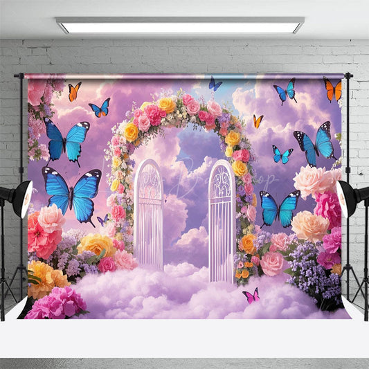 Lofaris Wonderland Gate Floral Butterfly Wedding Backdrop