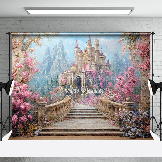 Lofaris Wonderland Sweet Floral Sky Castle Wedding Backdrop