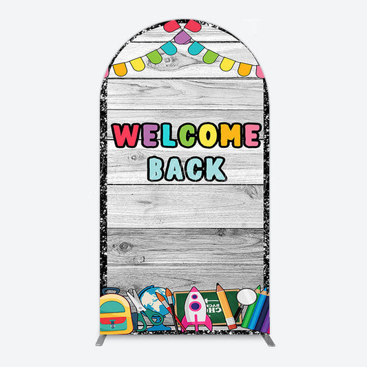 Lofaris Wood Classroon Welcome Back To School Arch Backdrop