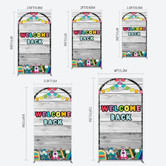 Lofaris Wood Classroon Welcome Back To School Rectangle Backdrop